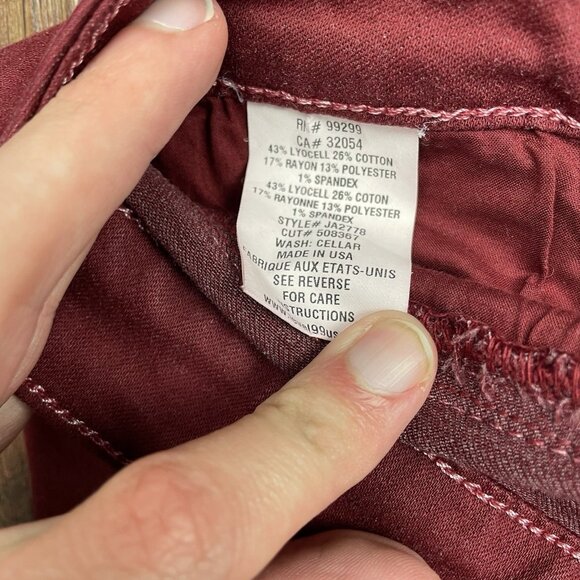Level 99 Jeans Flare Boot Cut Retro Low Rise Red Color Sz 28 - Picture 6 of 11